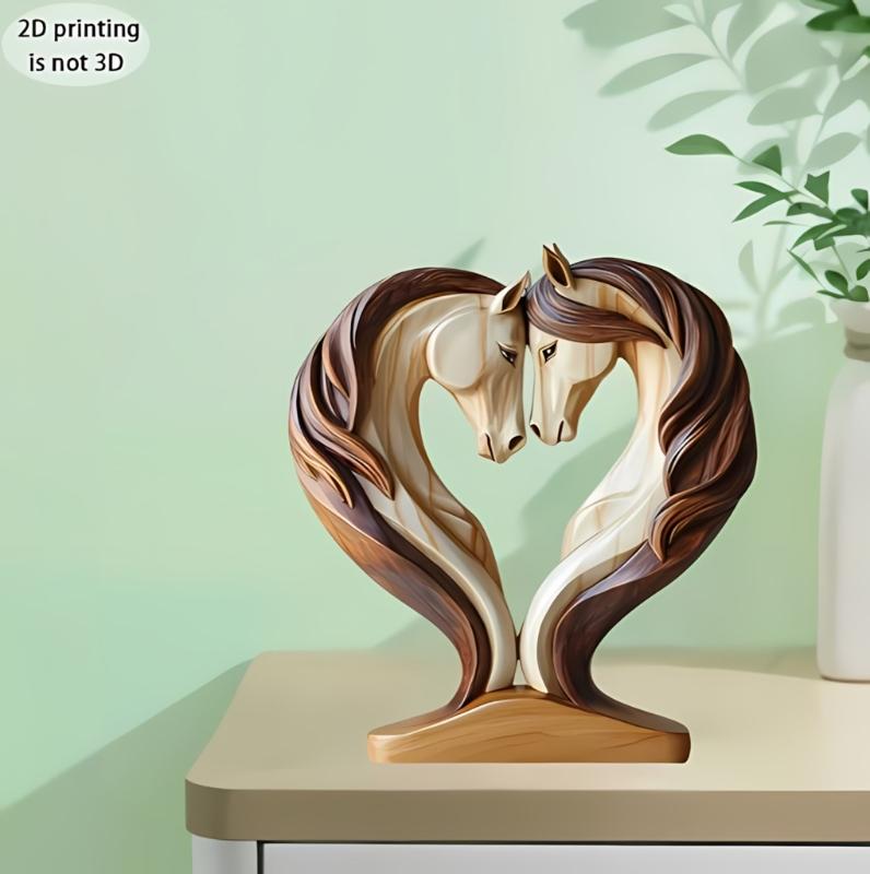 Horse Head Statue Ornament Horse Animal Sculptures Horse Figurines Decorative Objects for Home Office Bookshelf Table