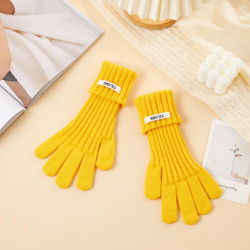 

BrandNew FallSeason and ColdSeason Lady Warm Knitted Gloves Versatile Cold Proof Korean Version of Finger Exposed Solid Color Touch Screen Gloves Average size