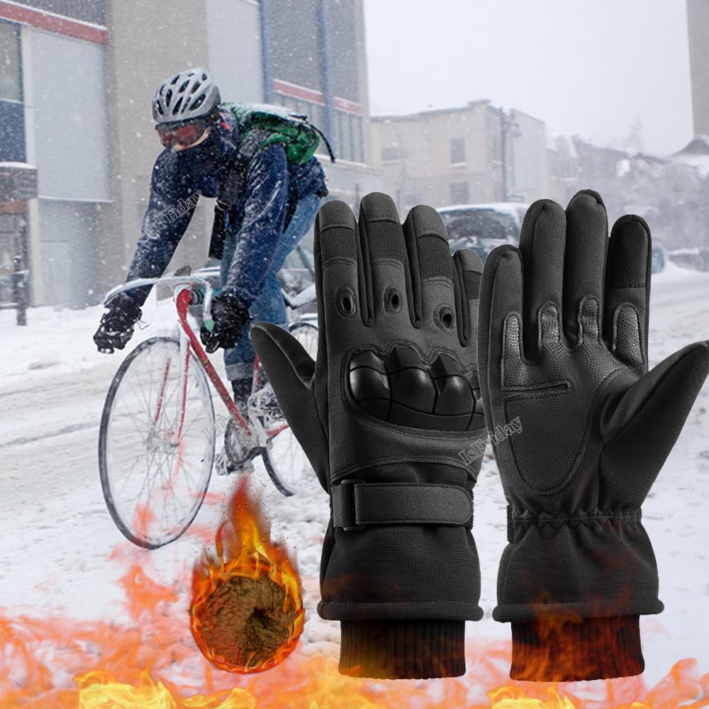 Full Finger Winter Warm Tactical Gloves Military Combat Touch Screen Thermal Gloves Outdoor Use Skiing Hunting Guard Gloves Men