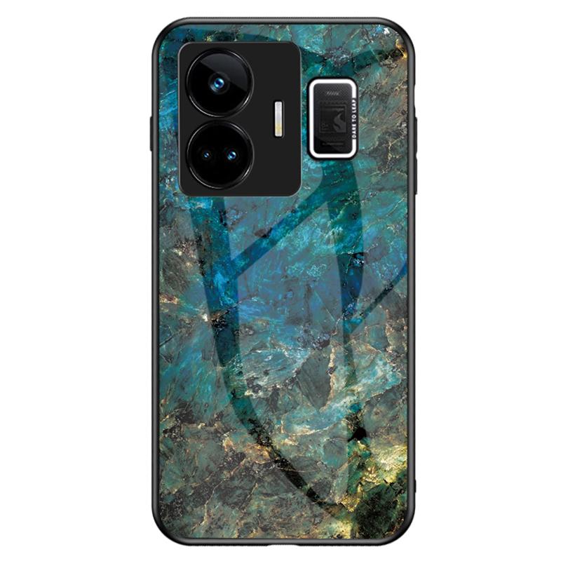 

Для Realme GT Neo 5 5G/GT3 5G Закаленное стекло+ПК+ТПУ Задняя крышка Мраморный узор Чехол для телефона Emerald Marble