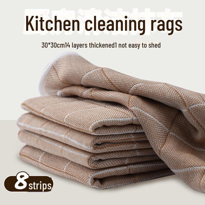 Non-Oily Bamboo Fiber Dish Towel with Bright Silk Viscose