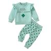 2-piece Baby Girl Clothes Newborn Outfits Cute Long Sleeve Ruffle Tops Print Pants Sets Infant Toddler Pajamas Set for Girls