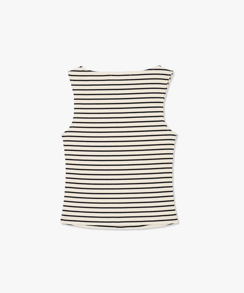 PLAC WOMEN Striped Boat Neck Sleeveless Top_3 Colors
