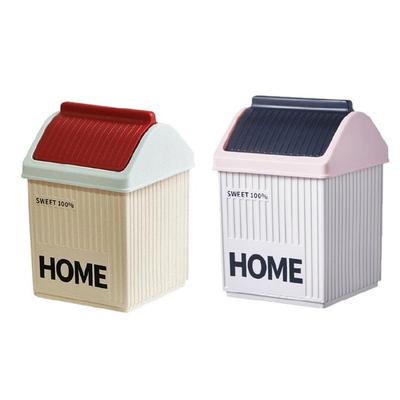 Portable   Bin For Desk Kitchen Countertop Dorm Room Space Saving  Decorative Trash Can With Lid