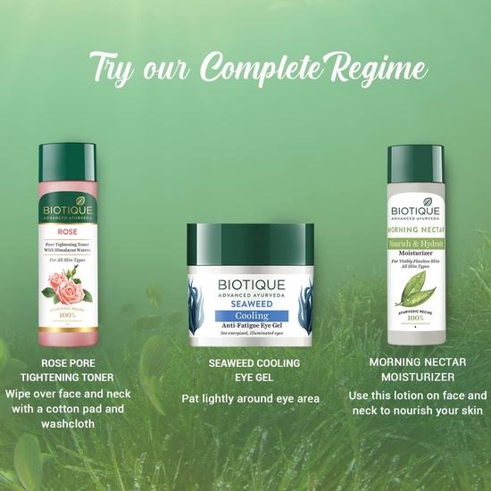 Biotique Bio Seaweed Revitalizing Anti Fatigue Eye Gel | Odpowiedni dla każdego rodzaju skóry | 15G, 1 sztuka