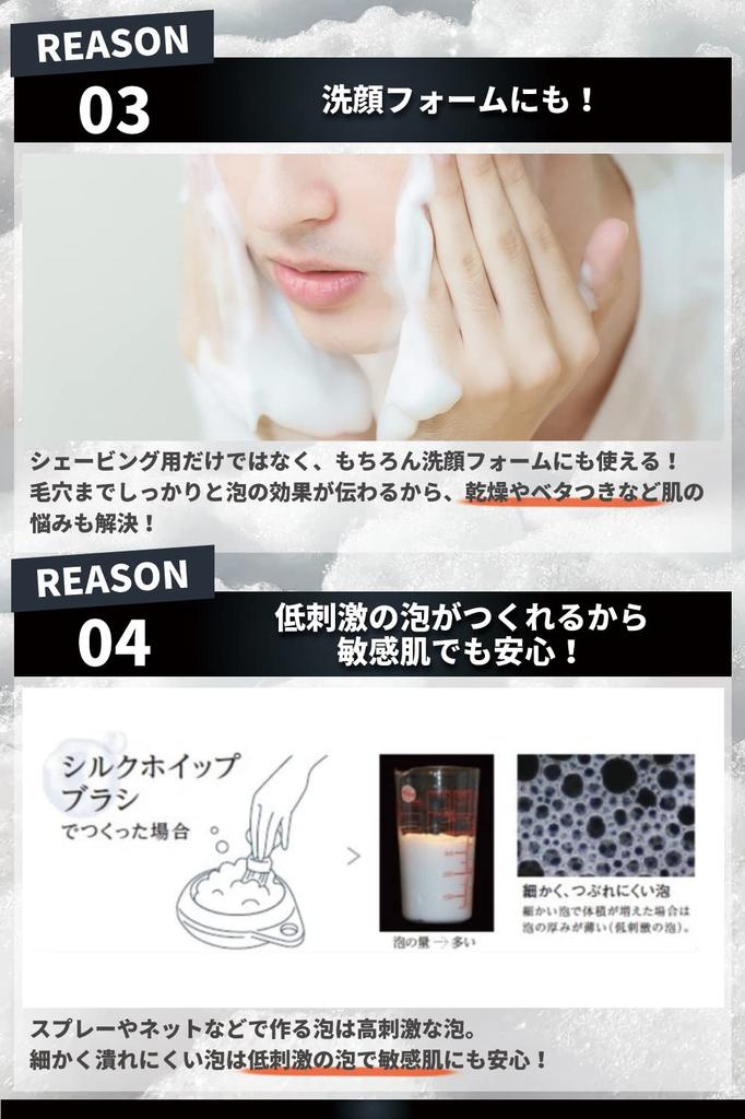 SOU AKADA Silk Whip Brush, Creates Fluffy Lather, Shaving Size, Made in Japan, Also for Cleansing Face (Small, Black)