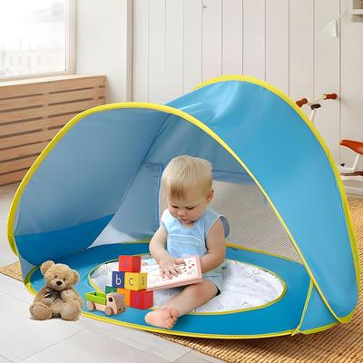 1pc Pop Up Sunshade Tent with Swimming Pool, Portable UV Protection Beach Tent, Lightweight & Easy Setup Cabana Travel Tent with Carry Bag