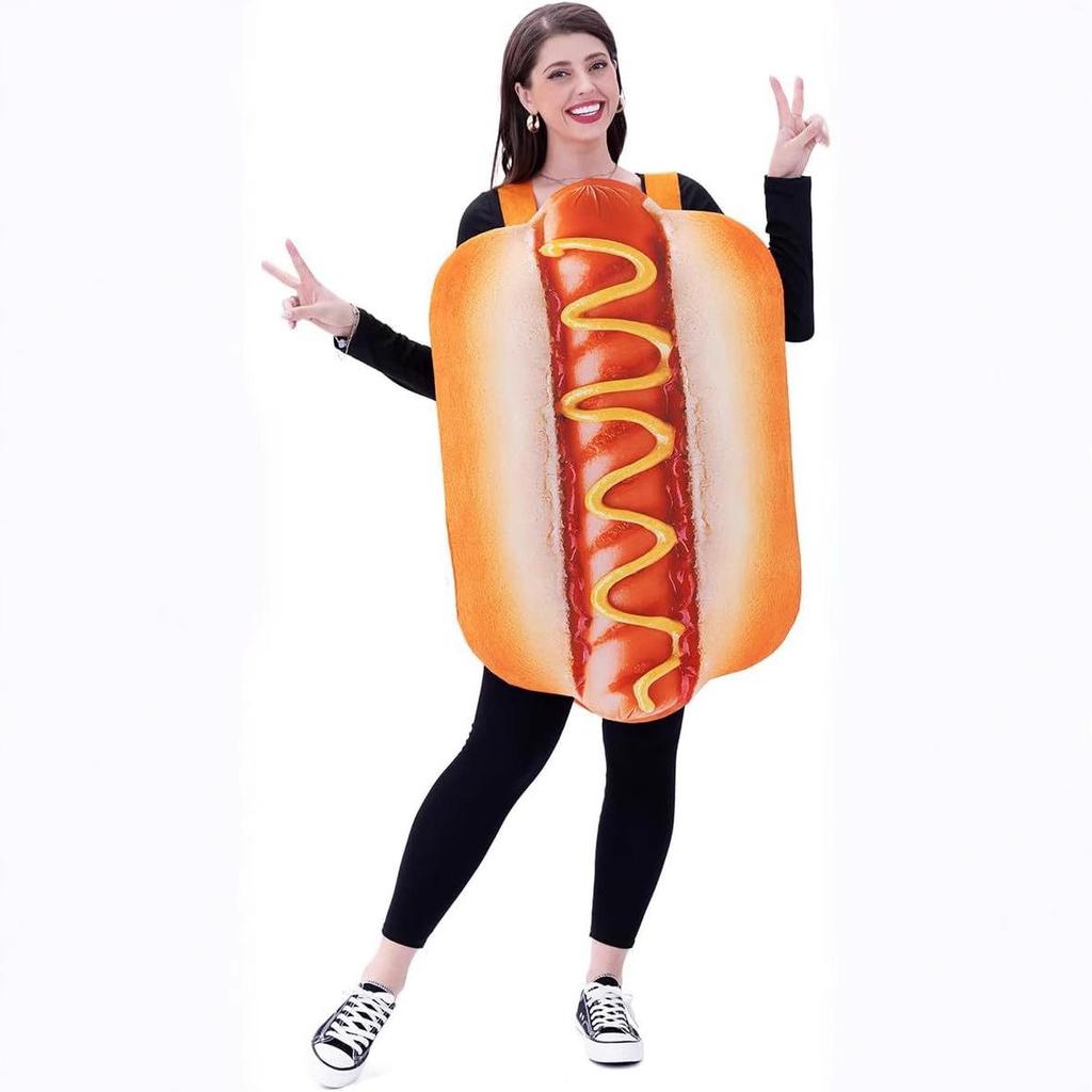 Mardi Gras Food Themed Party Hot Dog Costume, Adults