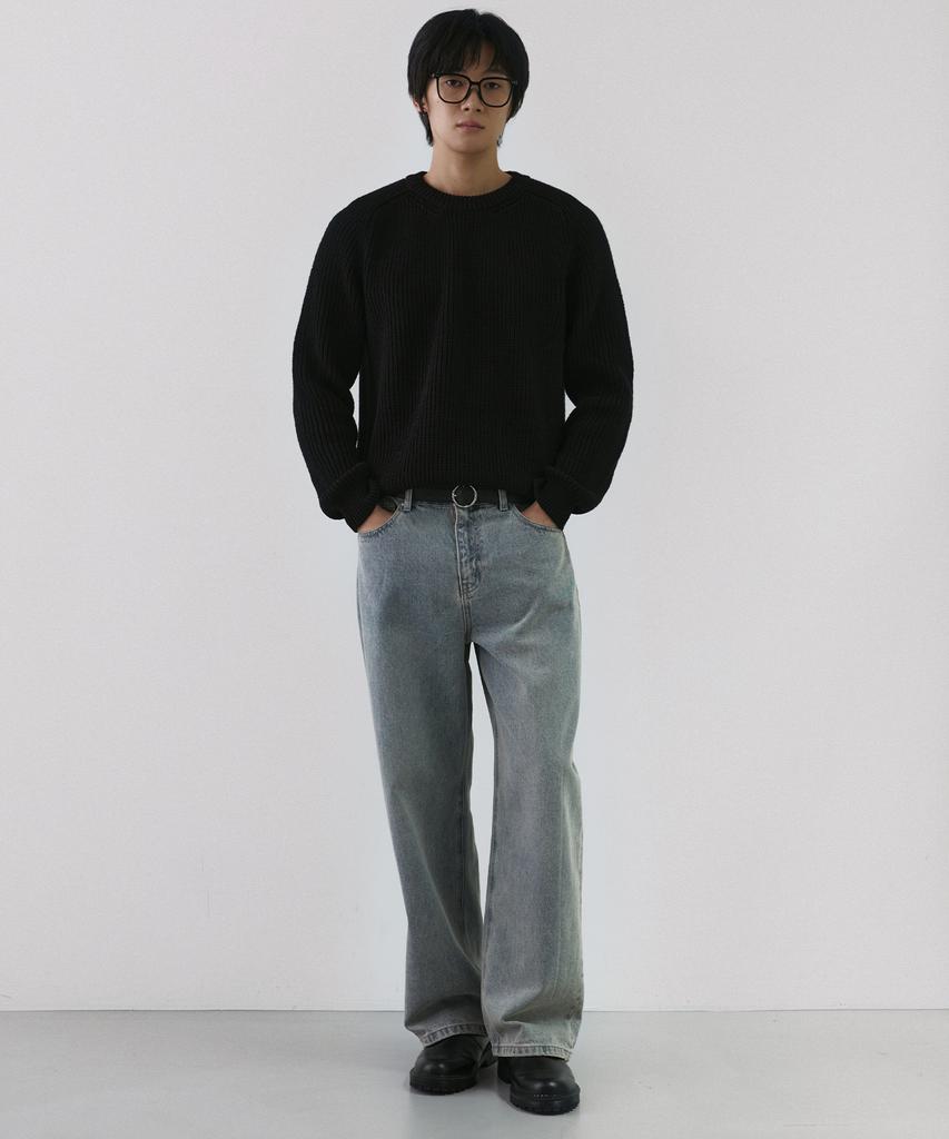 NODU Saddle Hazzi Essential Raglan Knit [Black]