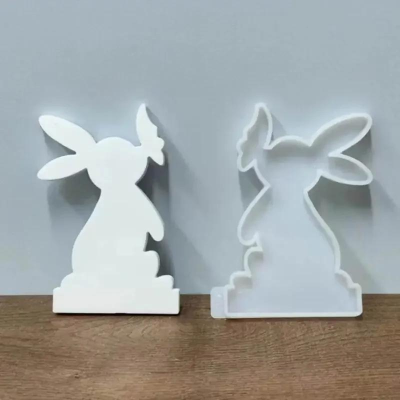 1pcs Easter Rabbit Holder Molds Silicone Candlesticks Molds for EasterCrafting