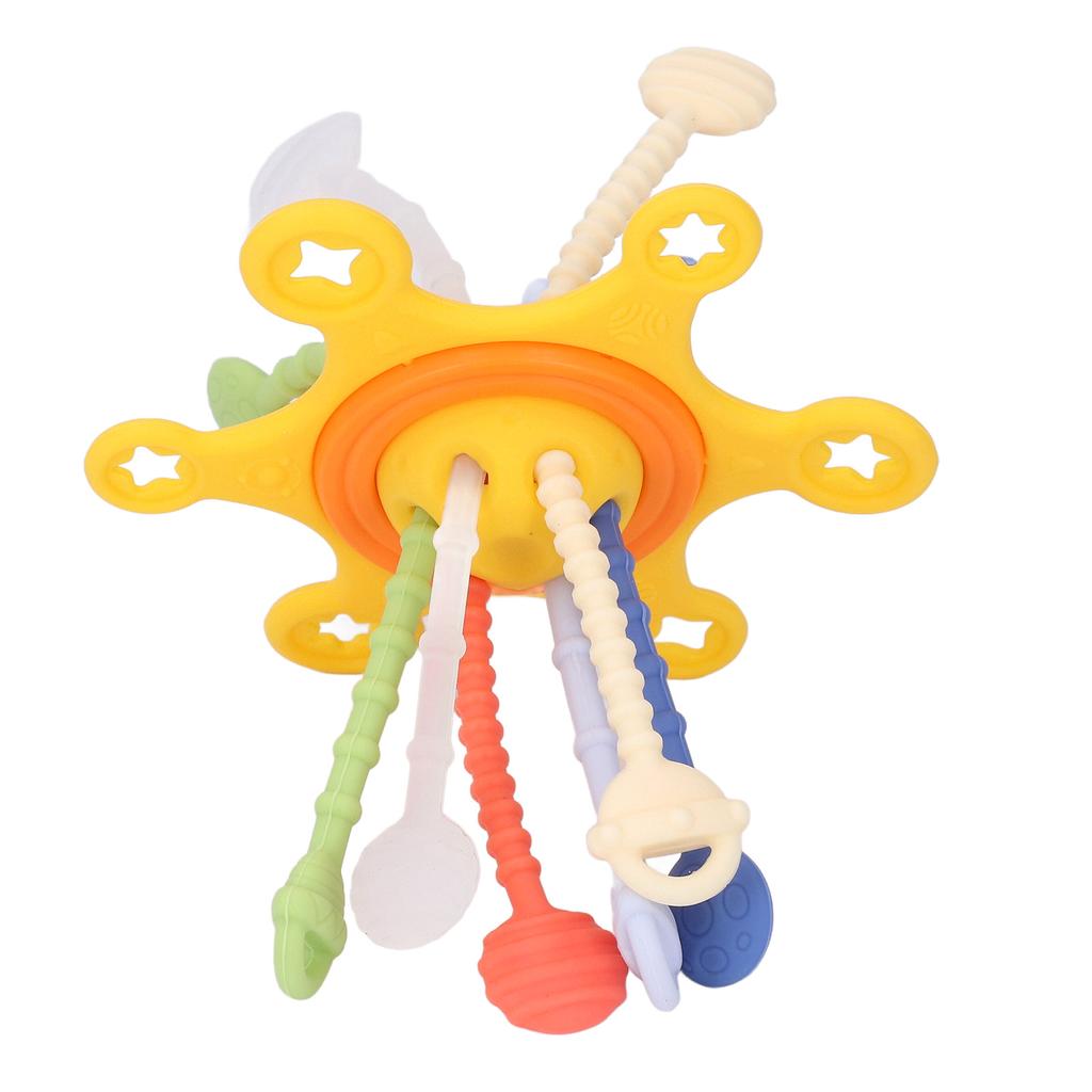 Baby Pull String Toy Brain Development Interactive Fine Motor Skill Colorful Silicone Pull String Se
