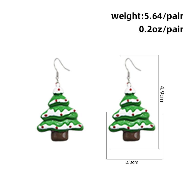 New Christmas gift box bell Christmas tree snowflake earrings set cute old man elk cartoon stud earrings