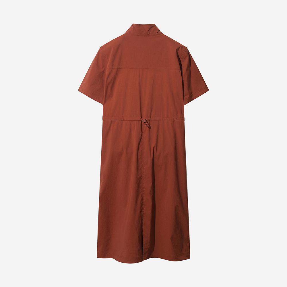 Diodi Ice Clash Stand Neck Dress For Women (D.Orange)