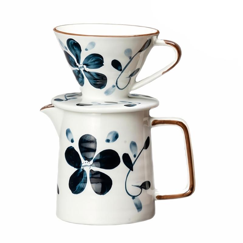 Elegancki Ceramiczny Drip do Kawy z Kontrolą Przepływu Odporny na Ciepło Lejek do Ręcznego Parzenia