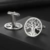 My Shape Tree of Life Cuff Links for Men Wedding Banquet Groom Business Suit Shirt Round Men's Cufflinks Stainless Steel Jewelry
