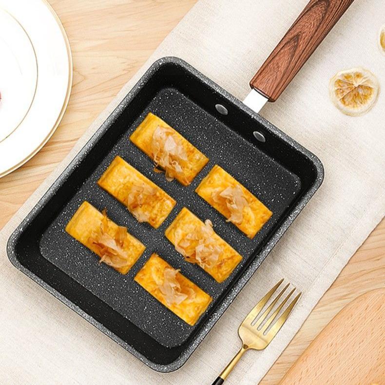 Yuzi Pot Quadratische Bratpfanne Multifunktionale Bratpfanne Frühstückspfanne Haushalts- und Gewerbetopf