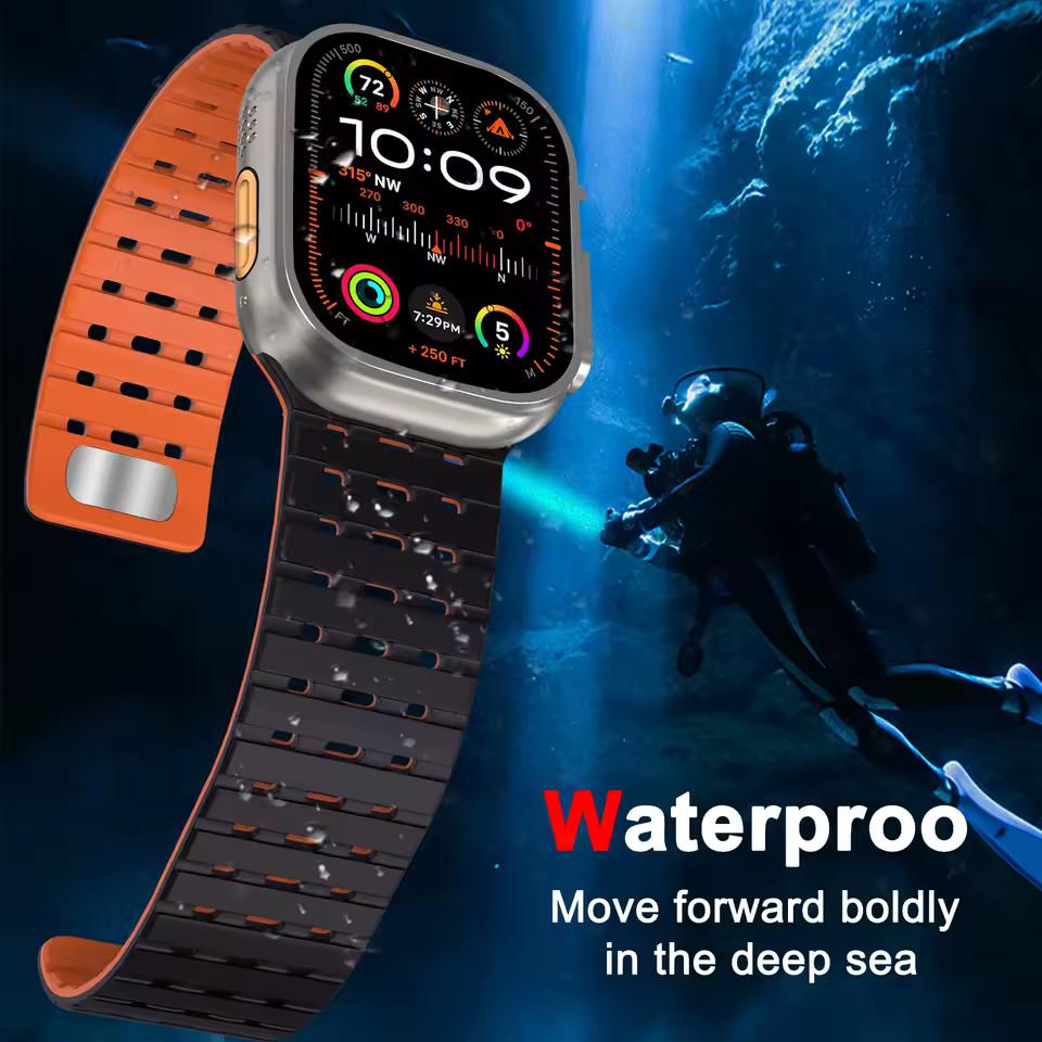 Magnetic Strap For Apple Watch Ultra 3 49mm 46mm 44mm 45mm 38mm 42mm 41mm Belt Silicone Bracelet iWatch Series11 10 8 7 6 5 9 Se3 Band