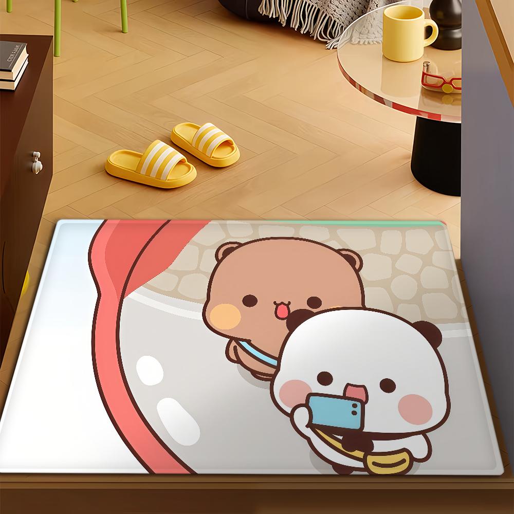Bubu Dudu Cartoon Anime Door Mat Bath Microfiber Decorative Versatile Flannel Floor Mat Quick Dry Absorbent Non-slip Sole