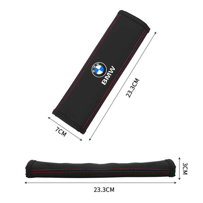 2Pcs Car Seat Belt Covers For BMW M 1 3 4 5 6 7 Series X1 X3 X4 X5 G20 G38 F48 E36 Microfiber Leather Protective Pad Accessories FCT7