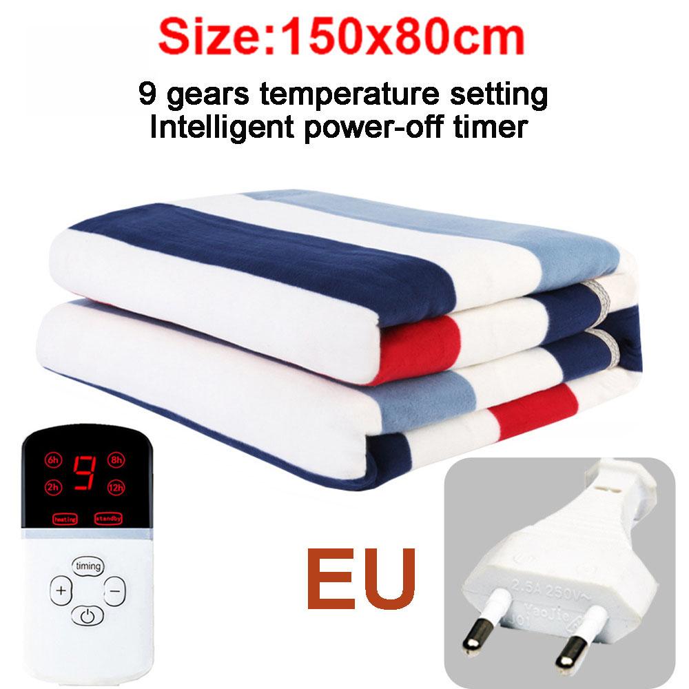 

Электрическое одеяло с подогревом 150x80 см, зимнее одеяло с подогревом, термостат для кровати, грелка для матраса, 9 скоростей, таймер выключения питания. EU Plug