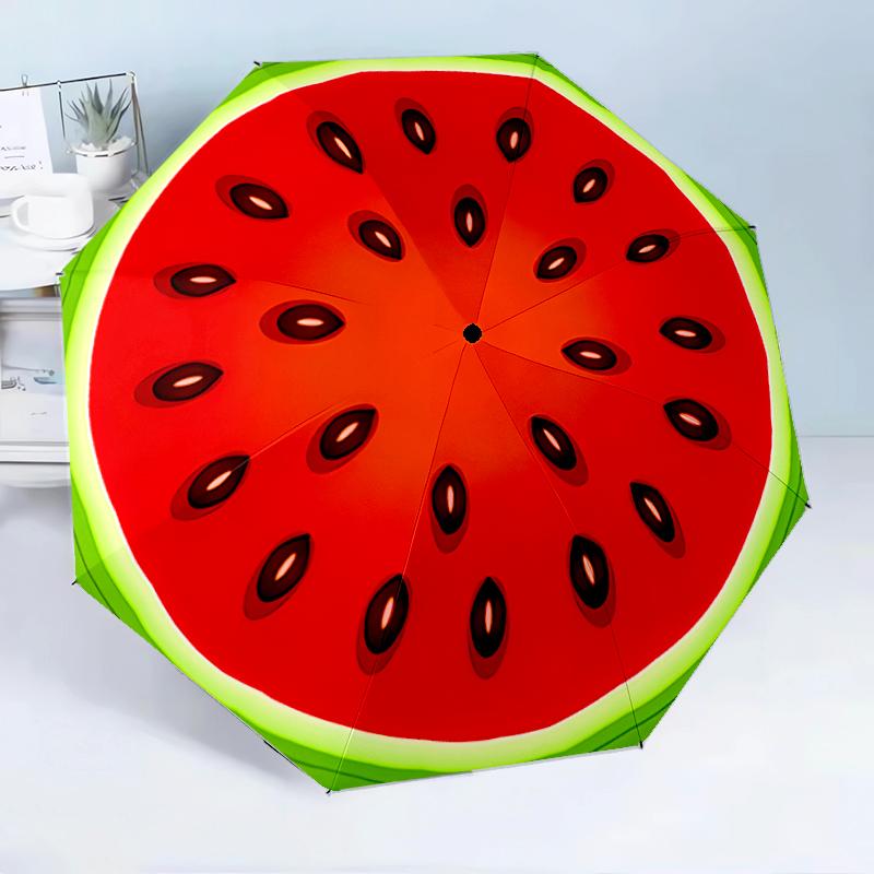 Watermelon with Intricate 8-Frame for Travel, Camping, Casual Lightweight Portable Umbrella, Essential for Every Family Holidays Birthday Gift