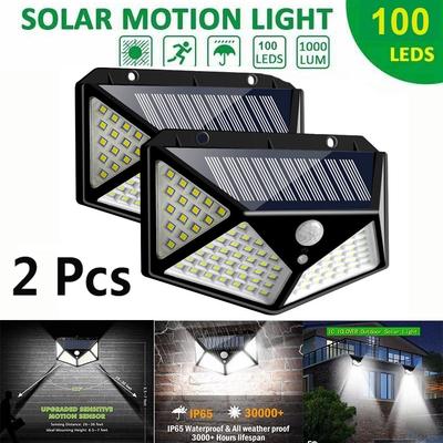 100 LED 4 Surface Solar Light 3 Modes 120 Degree Motion Sensor Solar Outdoor Waterproof Garden Light AVE