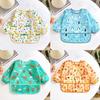 Baby Bibs Cute Colorful Cartoon Waterproof Bib Infant Eating Children Drawing Long Sleeve Apron Self Feeding Baby 0-3 Years