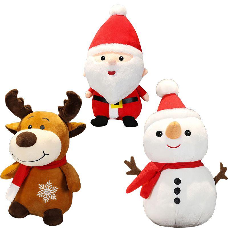 Cute And Cuddly Christmas Plush Santa Elk Snowman Doll Ideal For Holiday Decor