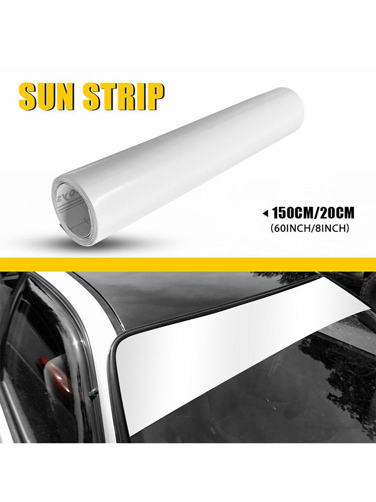 1Pcs Front Car Windshield Sun Visor Vinyl Decal Strip Film Banner Blank Sticker 60*8inch White Black Red Matte Black Accessories