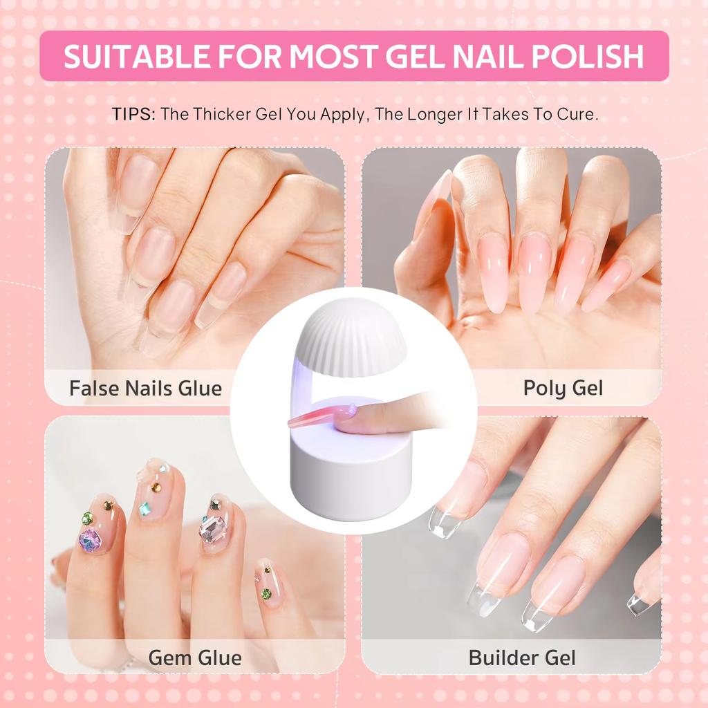 YIKOOLIN Mini UV LED Lamp for Gel Nails Smart Sensor Portable Manicure Light DIY Nail Art & Gel Polish Extension