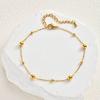 Vnox Stainless Steel Small Beads Anklets, Simple Gold Color 21-26cm Adjustable Chain Foot Bracelet, Fashion Jewelry Gifts