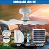 Foldable Solar Ceiling Fan with Light for Outdoor Camping, Dormitories, Farms - Large Wind Power Blades