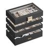SONGMICS Boîte à Bijoux, Étui à Accessoires Grande Capacité, Plateau Empilable à 4 Niveaux, Rangement Colliers, Bagues, Bracelets, Couvercle en Verre, Cadeau Fête des Mères, Noir JBC1