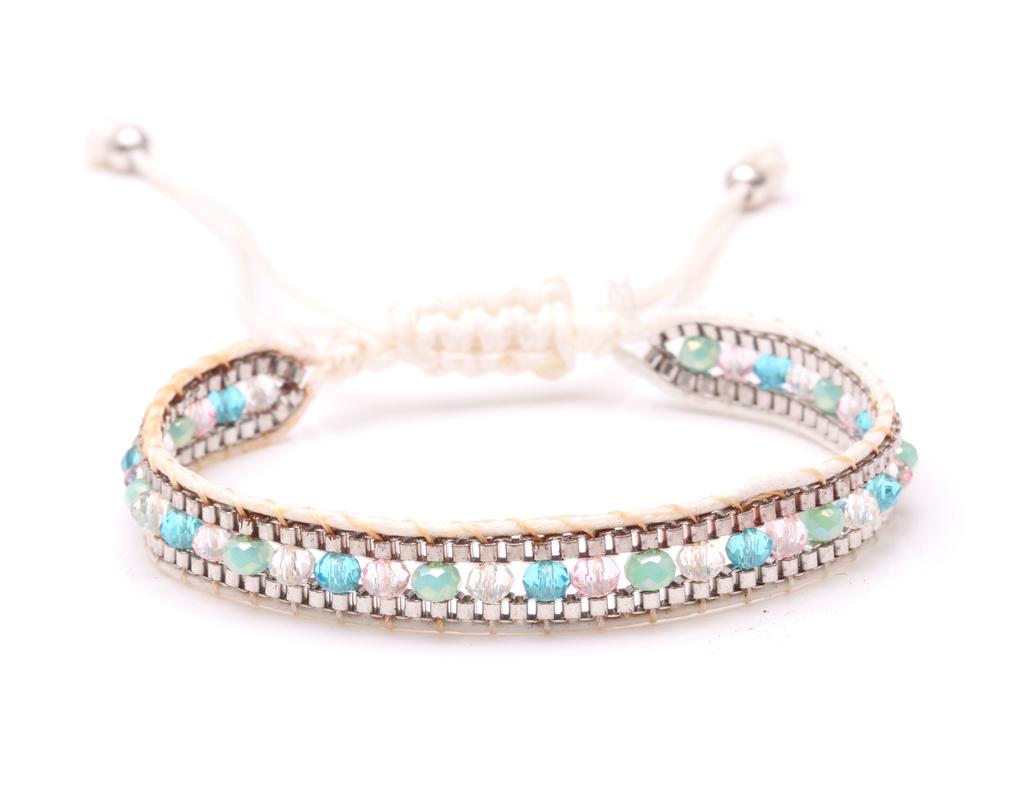 Boho Multicolored Faceted Crystal Japan Miyuki Glass Seed Beads Woven Bracelet Women Men Boho Handmade Chic Fashion Jewelry Gift