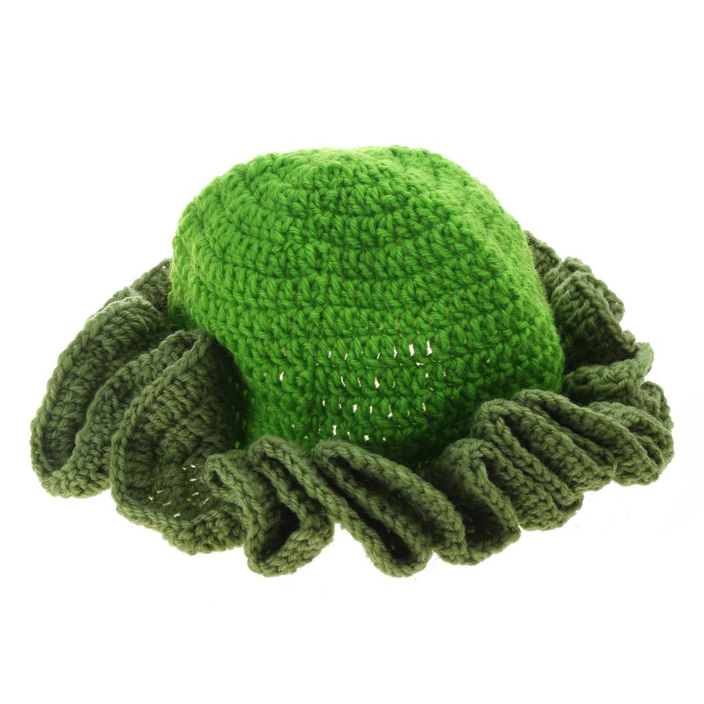 Handmade Crochet Bucket Hat for Woman Teen Outdoor Commute Fisherman Hat Ruffled Brim Winter Windproof Carnival Hat