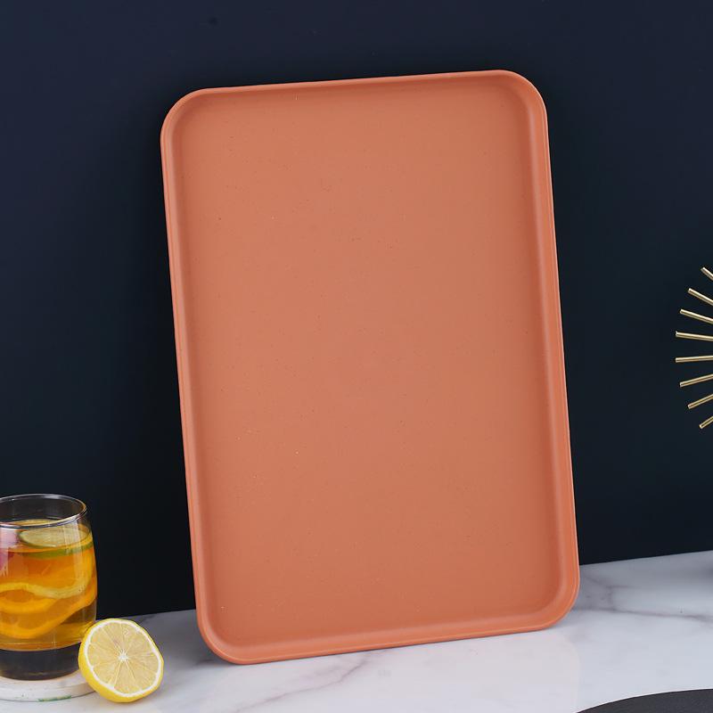 Wheat Straw Multifunctional Tray: Rectangular Tea Set, Fruit, or Puzzle Storage Solution