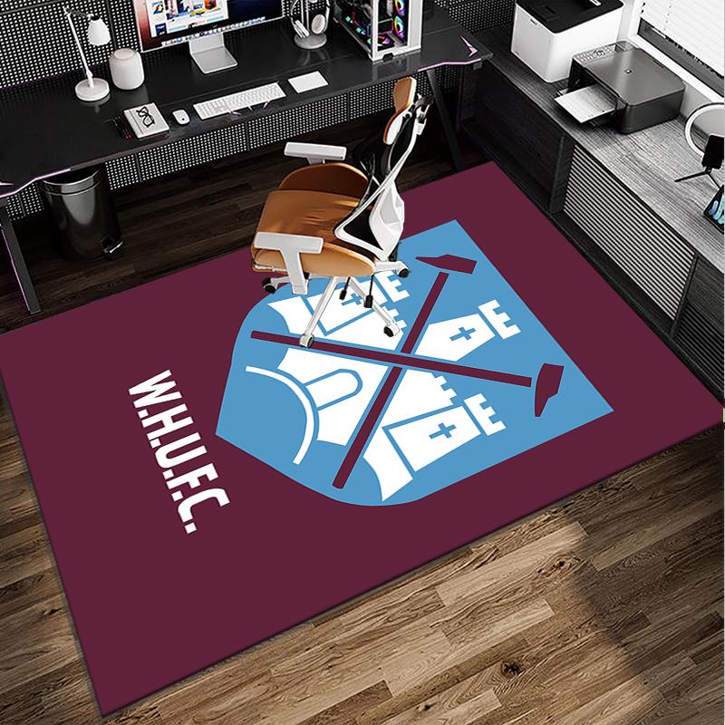 Football Club Emblem Office Rug Chair Mat, Game Carpet, Suitable for Front Door, Bedroom, Living Room, Desk, Holiday Gift