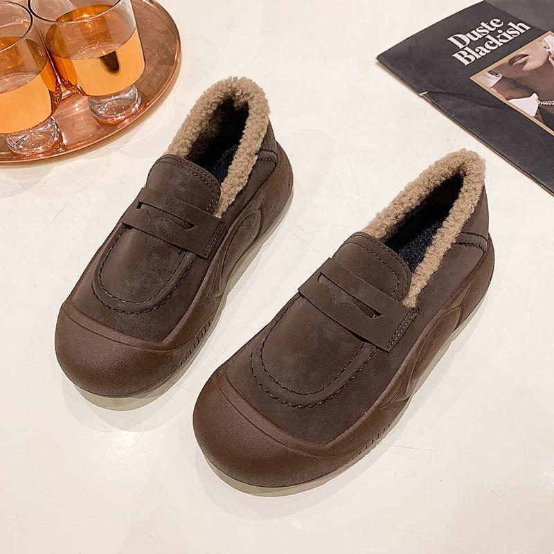 Cotton Shoes Women's New Autumn and Winter Velvet Thickened Thick-soled Warm and Non-slip Doudou Shoes