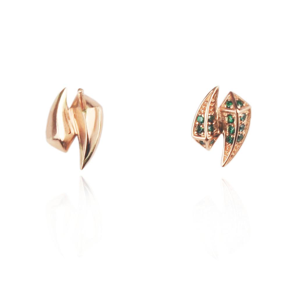 Mezmic Lion Single Tooth Symbol 14K Gold Earrings _Pair