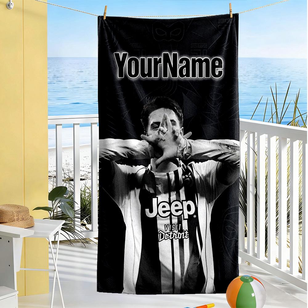 Juventus Customized Name Beach Towel High Absorbency & Quick-Dry Portable for SwimmingBeachCamping Travel Beach AccessoriesGym