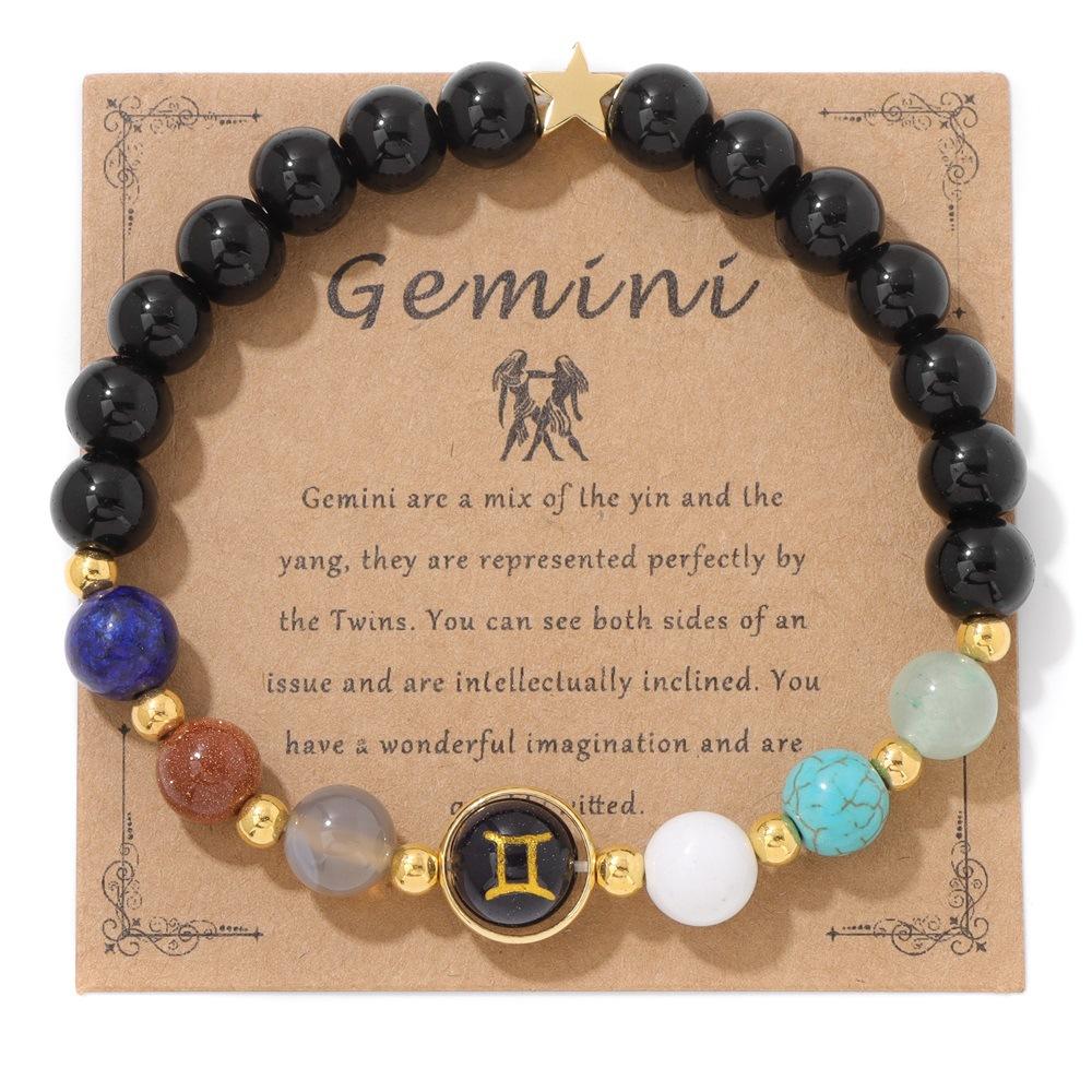 Zodiac Bracelet Bracelets Pisces Leo Virgo Colorful Stone African Beaded Bracelets Women Men Party Style Jewelry Gifts Bracelets