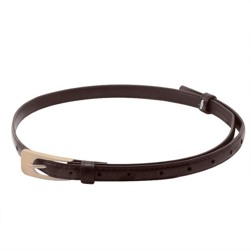 

Женские винтажные ремни из искусственной кожи с простой металлической пряжкой, ремень для девочек, джинсовые брюки, поясные ремни для леди, легкий роскошный ремень as the picture