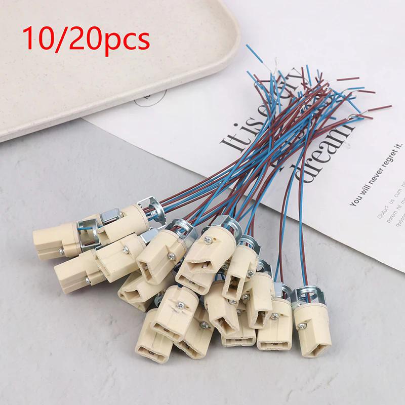 10/20Pcs G9 Light Bulb Socket Ceramic Lamp Base Holder Connector Led Halogen Light LED Lamp Bulb Holder Base Fixture