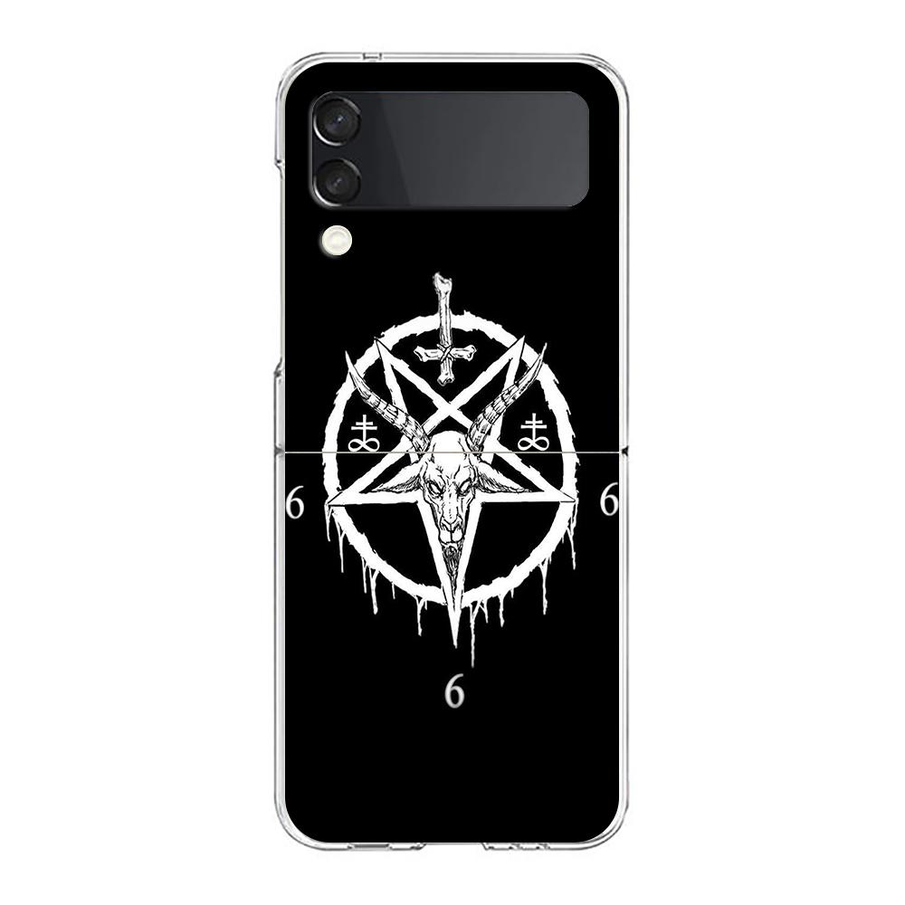 

moon Tarot cat Aesthetic Phone Case For Samsung Galaxy Z Flip 3 4 5 Hard Folding PC Shell For Samsung Z Flip3 Clear Back Cover Galaxy Z Flip 4