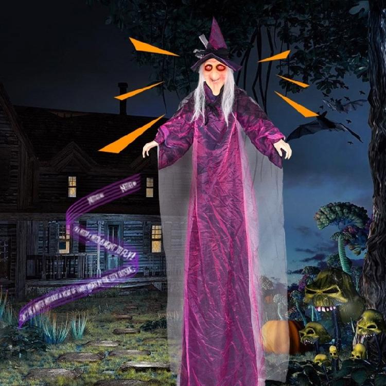 Realistic Halloween Witch Hangings Unique Halloween Witch Decoration with Sound and Lights for Indoor Outdoors Use