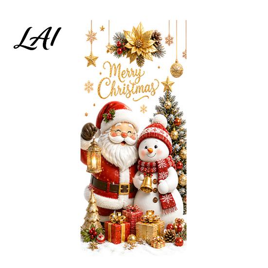 Home Holiday Decoration Christmas Window Clings Cute Snowman Santa Penguin Reindeer Stickers for Removable Festive Wall Art Glass Reusable