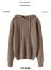Women's Cashmere Hooded Ribbed Pullover - Autumn/Winter Fashion Knitwear