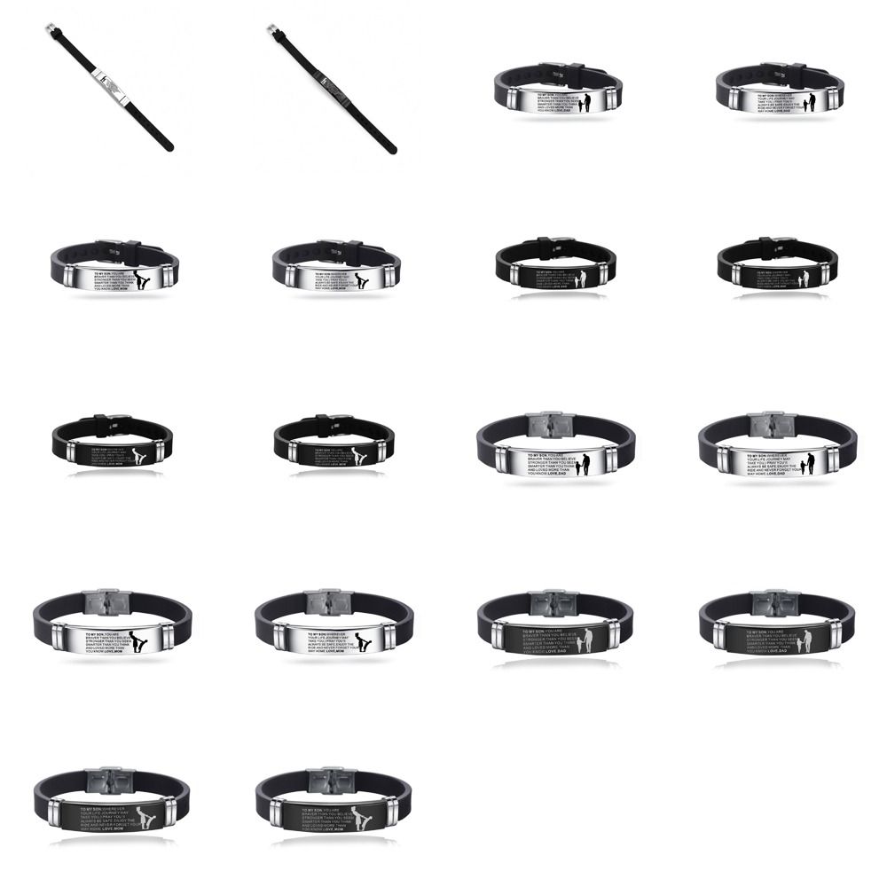 Wristband Inspirational Quote Bracelets Stainless Steel Encourage Bracelets Bracelet for Son Gift
