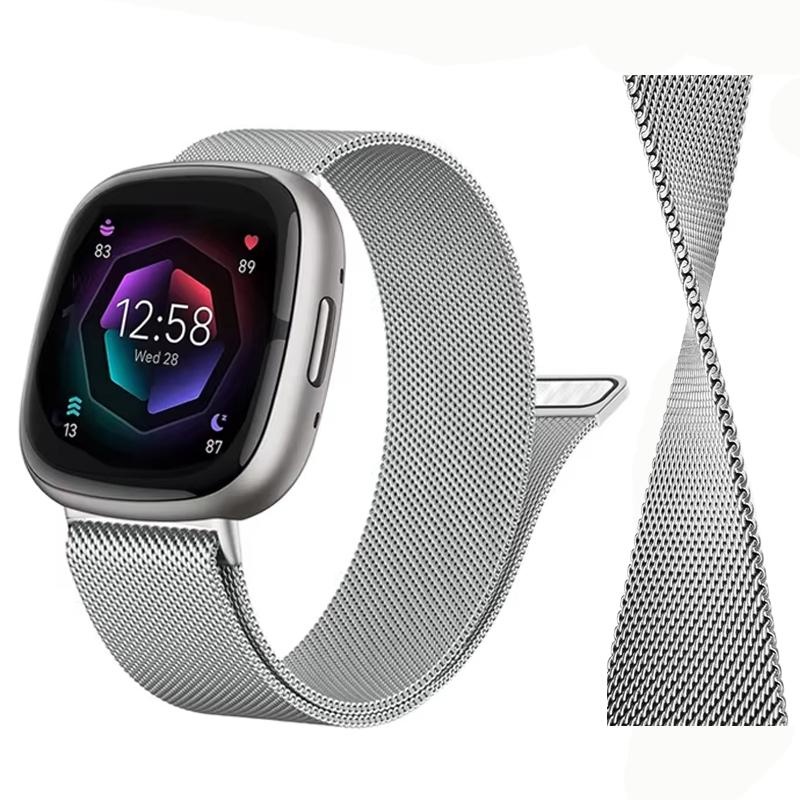 Milanese Loop strap for Fitbit versa 4 3 Band Sense/Lite band Magnetic Stainless Steel metal belt Bracelet correa Fitbit versa 2