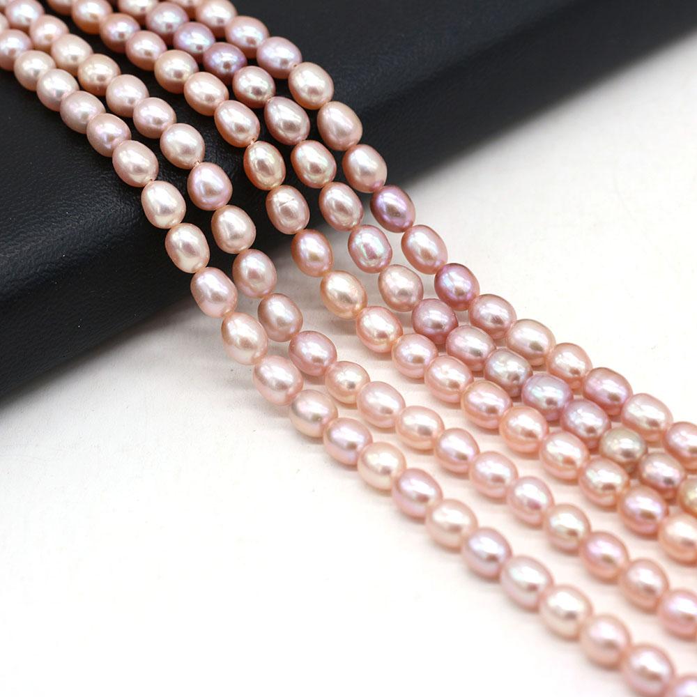 1String, Boho Natural Freshwater Pearls, Rice-shaped Pearl Beads, 5-6 Mm, for DIY Necklace Bracelet, Jewelry Making, Birthday Party Crafts, 36cm